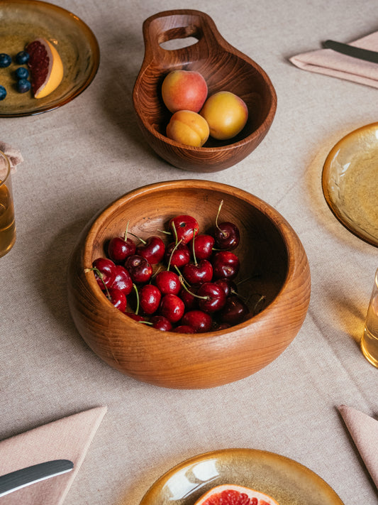 TEAK WOOD BOWL - 1950'S